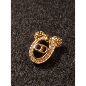 Vintage CHRISTIAN DIOR Rhinestone Bow CD Logo Pendant